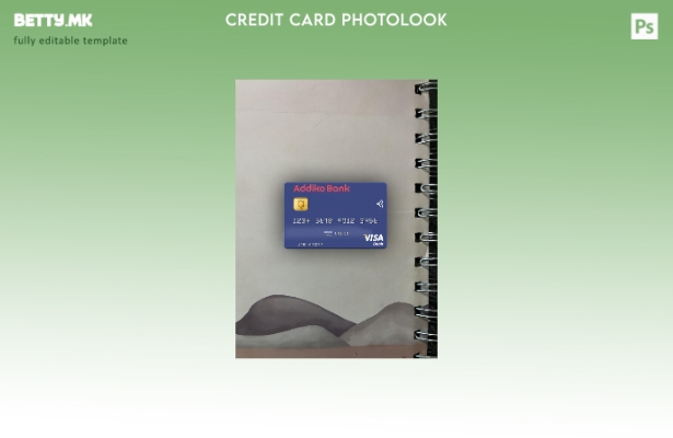 модерен стил Словенија Адико банка виза дебитна картичка photolook преден шаблон